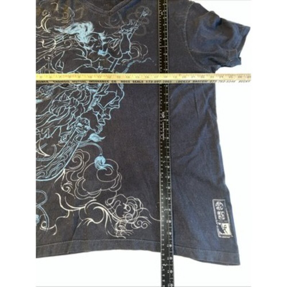Y2K Marc Ecko cut sew Blue And Gold Foil  Witch  Skull. XXL - Picture 5 of 12